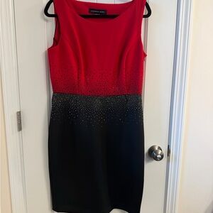 Andrew Marc Red and Black Mini Dress